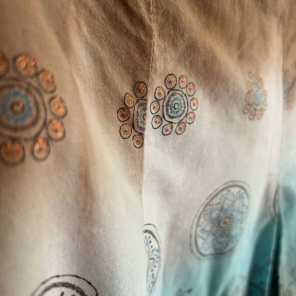 Brown and Cream Knee-Length Skater Skirt Size 11 - Picture 11 of 16